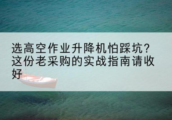 涿鹿高空作业升降机厂家推荐-选高空作业升降机怕踩坑？这份老采购的实战指南请收好